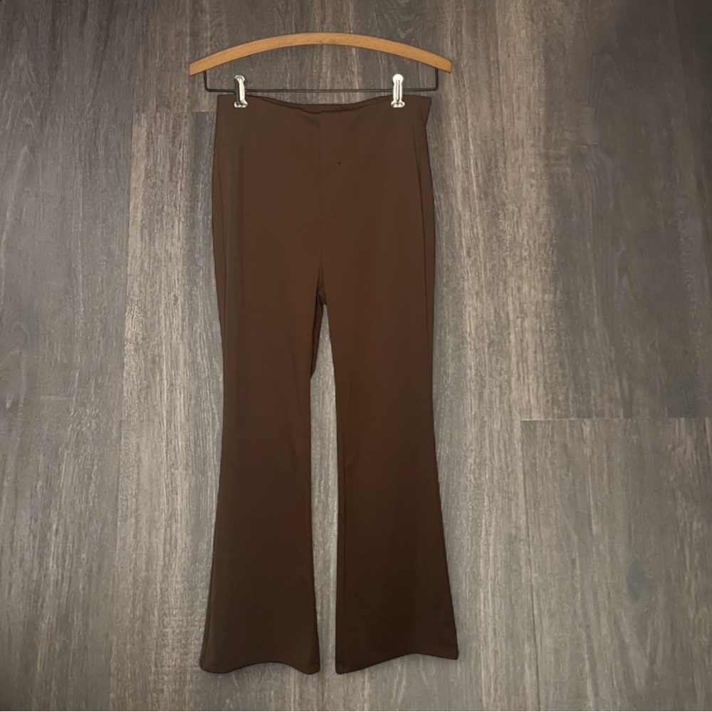 Halara Flare Pants Brown Petite Medium High Rise Stretch